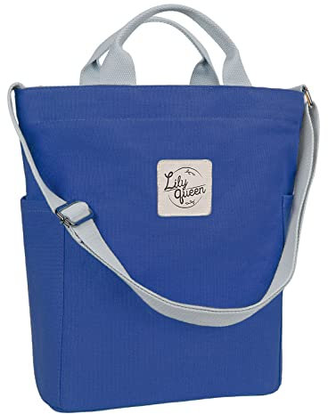 Lily queen Damen-Handtasche aus Segeltuch, lässige Schultertasche, Arbeitstasche, Crossbody-Tasche, Königsblau