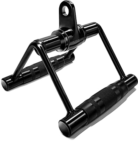 DYNASQUARE Cable Attachments for Home Gym, LAT Pulldown Equipment, Weight Machine Accessories, Straight Pull Down Bar, V Bar, Tricep Rope, Revolving Row Handle, Stirrup Handle