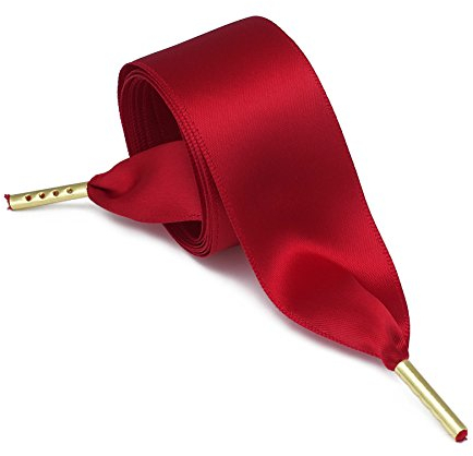 ZOUIQSS Donna Moda Lacci da scarpe in raso, lacci per scarpe di colore solido, ideale per Converse, Nike, VANS, Addidas, Reebok, Puma Trainers (59.06''(150cm), Rosso)