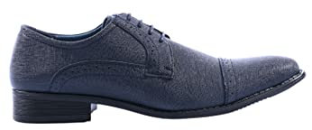 Scarpe Uomo Eleganti Blu Nere Satinate Classiche Cerimonia Derby