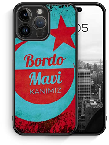 MUNIQASE Bordo Mavi Kanimiz Türkei - Silikon Hülle für iPhone 14 Pro - Türkische Sport Fußball Basketball Volleyball Schutzhülle Handyhülle Case Cover