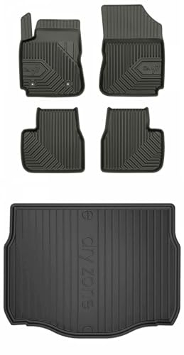 MOTOS Kit de tapis de voiture et de tapis de coffre en caoutchouc pour Citroen C4 Cactus 2014-2020 Améliorez votre confort de voyage avec tapis antidérapant voiture 3D- Tapis de sol voiture tous temps