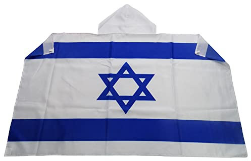 AZ FLAG - Umhangflagge Israel - 150x90 cm - Israelische Cape Fahne 100% Polyester mit integrierten Ärmeln und Kapuze - Body Flag 80g