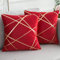 2er Set Rot Samt Kissenbezug 50x50 cm Dekorative Kissen Geometrie Modern Dekokissen Kissenhülle Sofakissen Couchkissen Kissenbezüge Outdoor Zierkissen Bezug für Schlafzimmer Sofa Bett Sommer