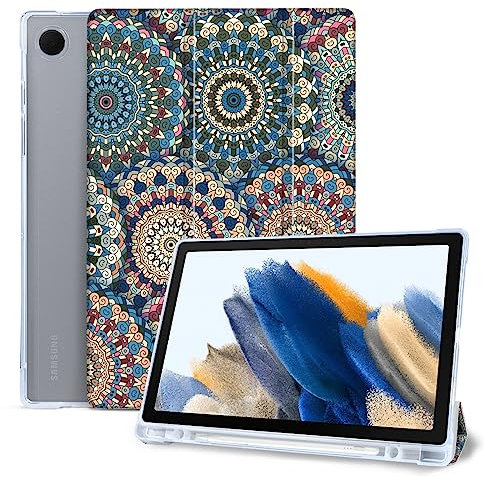 Vozehui - Funda para Samsung Galaxy Tab A8 (10,5 pulgadas, 2021/2022 SM-X200/X205/X207), diseño de Strawberry Leopard Daisy Print Tri-Fold Stand Protective Cover
