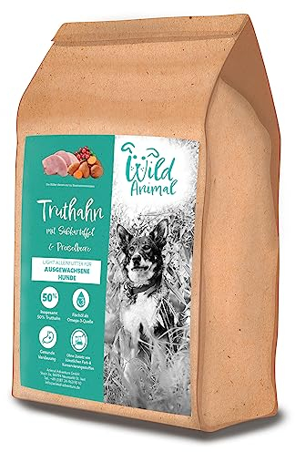Wild Animal Light - Premium Hundefutter - Truthahn mit Süßkartoffel & Preiselbeere, Trockenfutter, getreidefrei, 1er Pack (1 x 2kg)