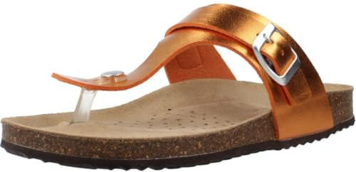 Geox Women's D Brionia K Flip Flop, Orange, 35 EU, orange, 2.5 UK
