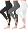 SINOPHANT Leggings Damen High Waist - Blickdicht Leggins mit Bauchkontrolle für Sport Yoga Gym(3 Schwarz/Grau/Weiß,XXL)