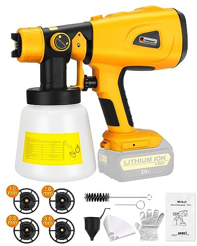 Spruzzatore di vernice senza fili per DeWalt, batteria da 20 V, 60 V, 200 W, HVLP, con motore senza spazzole, per armadi, auto, pareti, mobili, casa, pittura (solo strumento)