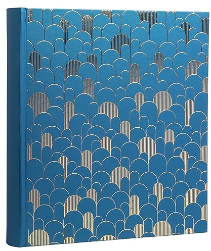 Exacompta - Art.-Nr. 16096E - NeoDeco Fotoalbum - 300 Fotos - 60 schwarze Seiten - Format 29 x 32 cm - Kartoneinband mit blauem strukturiertem Papier mit Glanzeffekt