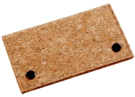 Kork Tabak Beutel Tasche Drehertasche Feinschnitt Rollbeutel Kautschuk Druck Knopf tobacco pouch braun beige natur