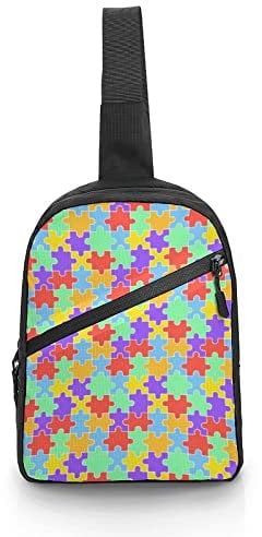 LGBT Jigsaw Pattern Umhängetasche, Umhängetasche, Schultertasche, Reise-Brustrucksack, Faltbarer Tagesrucksack für Sport, Einkaufen, Wandern