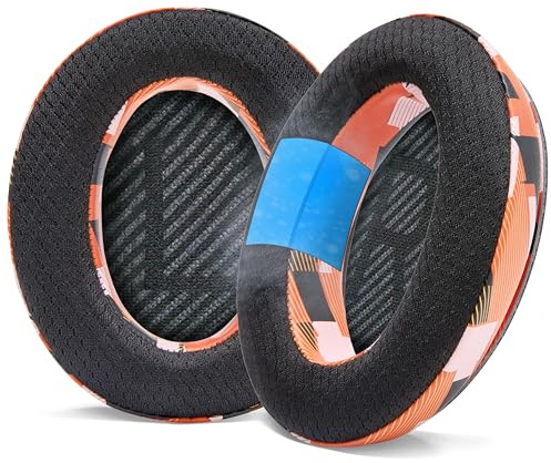 WC Freeze QC35 - Coussinets Gel pour Bose QuietComfort 35 & 35ii | Par Wicked Cushions | Tissu de sport respirant, très épais et plus frais plus longtemps | Orange Prism