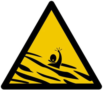 W167 - Ertrinkungsgefahr - Warnschild - Maße wählbar - Norm ISO 7010