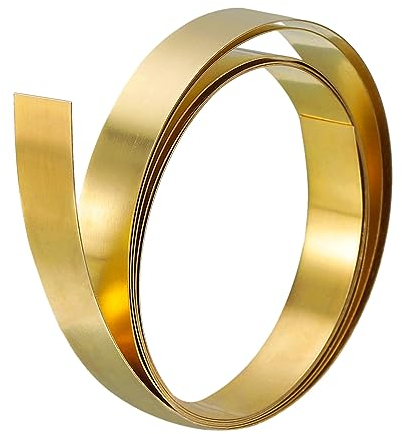 QUARKZMAN Messingblech 1000 x 15 x 0,3 mm Messingstreifen H62 Messingblechrolle Metallplatte Golden Messing Dünnes Blech Messingplatten Messingfolie für DIY Schneiden Handwerk Machen