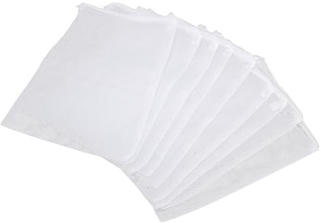 Sacchetti in Rete per Filtri per Acquari, Sacchetti per Supporti Filtranti per Acquari con Cerniera Riutilizzabili a Maglia Fine Resistente per Fibra di Torba
