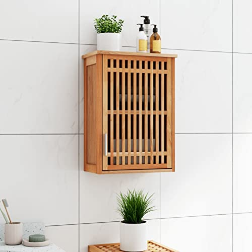 ZEYUAN Wand-Badschrank, Badezimmerschrank, Badezimmer Möbel, Waschtischunterschrank, Waschbeckenunterschrank, Waschtisch Unterschrank, 42x23x60 cm Massivholz Nussbaum