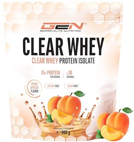 Clear Whey Isolate Protein Shake - Shake protéiné fruité & rafraîchissant - Isolat de protéines de lactosérum de haute qualité (900g, Fresh Apricot)