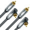 EMK Cable RCA de 90 grados, cable de subwoofer macho a macho, cable coaxial digital en ángulo recto, cable de audio RCA doble blindado con conectores chapados en oro, paquete de 2 (3 m, 2 cables RCA