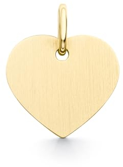 EDELIND Herz Anhänger Gold 585 Damen – Herzkette Anhänger aus Echtgold Gelbgold 14 Karat Höhe 11 mm Goldanhänger ohne Kette mit Schmuck Geschenkbox