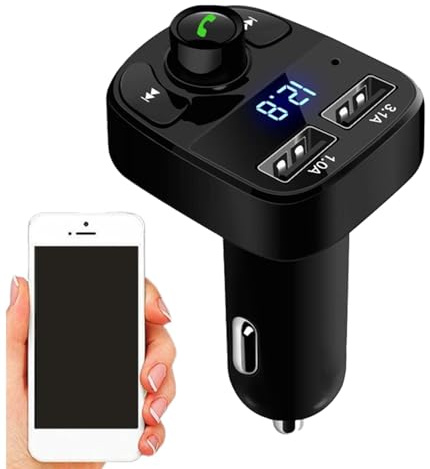 Auto-FM-Transmitter, kabelloser Auto-Radio-Adapter-Empfänger | FM-Transmitter-Auto-Set - Freihändiger kabelloser Radio-Adapter-Autosatz mit LED-Bildschirm für Autos, LKWs, Wohnmobile