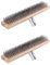 2 Wire Broom Head | 12 Wire Patio Cleaning Brush | Heavy Duty Steel Yard Sweeping Brush | Sweeping Deck Scrub with Wooden Back | Wire Brushes Heads Cleaning for Decking, Paving, Patio