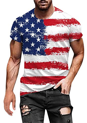 T Shirt USA Flagge Herren Sweatshirt Banner vereinigte Staaten von Amerika us Stars Stripes Tshirt Kurzarm Sommerhemd 3D Druckt Men Shirts Freizeithemden Sommer Laufshirt Sportshirt Atmungsaktive