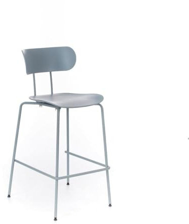Mondo Viro Set mit hohen Hockern mit Fußstütze aus PP Samy Metallbeine cm 51 x 45 98h (4, Hellblau)