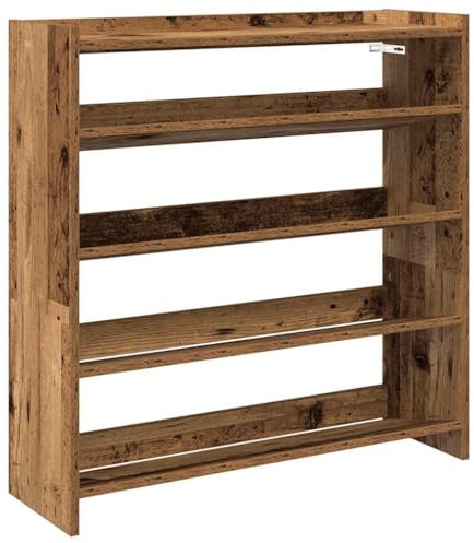 vidaXL Schuhregal Altholz-Optik 80x25x81 cm Holzwerkstoff, Schuhschrank, Schuhaufbewahrung, Schuhe Organizer, Schuhe Aufbewahrung, Schrank Schuhe