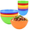 HEKOBAG 24 Pièces Bol en Plastique, 709ml Saladier Plastique, Bols en Plastique Reutilisables, Bol à Soupe en Plastique, Bol Petit Dejeuner en Plastique pour Soupe, Fruit, Salade (6 Couleurs)