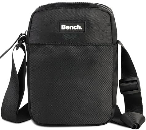Bench Nova Damen und Herren Mini Bag Umhängetasche Tasche Handtasche Schultertasche Crossbody-Tasche, schwarz, 19 x 14 x 5 cm