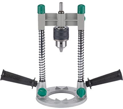 EDEDE Palm Router Trimmer, Multi-Angle Drill Guide Attachment Power Drill Stand with Chuck Vertical Drilling Guide Doweling Locator Electric Drill Bracket Router Tool(B)