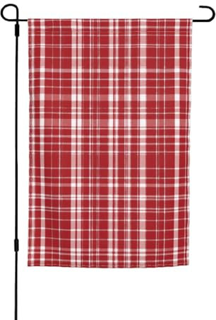 Plaid Rosso E Nero Stampa Varie Bandiera Giardino Bandiera Outdoor Bandiera Yard Decor Per Patio Portico O Prato Bandiera