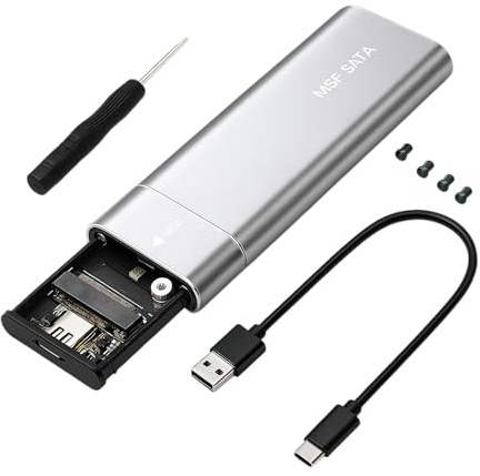 M.2 NVME SSD Enclosure USB C/A USB 3.1 Gen 2 10Gbps External Hard Drive Enclosure with Dual Protocol of NVME & SATA, SSD Adapter for M.2 B&M Key M Key 2230 2242 2260 2280 SSDs