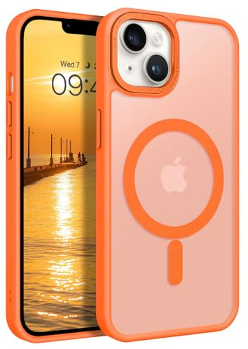 GaoBao für iPhone 14 Hülle, Handyhülle iPhone 14 [Kompatibel mit MagSafe] Durchscheinende Matte Magnetische Stoßfeste Anti-Fingerabdruck Schutzhülle Handyhülle für 6.1 Case, Orange