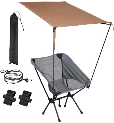 Davivian Überdachung Für Campingstühle - Stuhl Sonnenschutz | Robustes Tragbares Sonnendach Schirm Für Lounge Erwachsene Reisen Angeln Terrasse Festivals Garten Outdoor Wandern