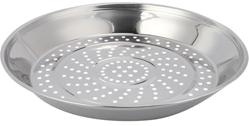 Edelstahl Dämpfeinsatz mit Löchern, Poliert für Kochgeschirr | Silber, als Kochrost und Dampfplatte Nutzbar, für Krabben und Gedämpfte Brötchen