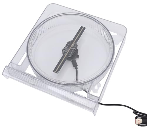 Hamwesh Hologram Projector, 5.5in 2000x128 128 LED APP Control 3D Hologram Fan, 3D Holographic Projector with APP and PC Control for Party Advertising Home Office Retail
