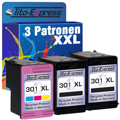 Tito-Express 3 Druckerpatronen kompatibel mit HP 301 XL 301XL Black & Color für Envy 4500 5530 4502 4507 OfficeJet 2620 4630 4632 DeskJet 2540 1000 1010 1050 1050A aus der PlatinumSerie