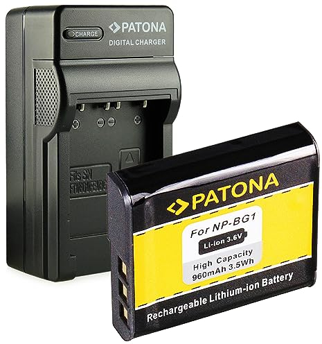 PATONA 3en1 Chargeur + Batterie NP-BG1 Compatible avec Sony CyberShot DSC-H3 DSC-H7 DSC-H9 DSC-H10 DSC-H20 DSC-H50 DSC-H70 DSC-H90 et Bien Plus Encore