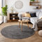 SIMPEX Flauschiger Teppich Wohnzimmer Schlafzimmer Läufer Flur Esszimmer Küchenteppich Hochflor Einfarbig Modernes Design 30 mm Florhöhe Kuschelweich, Grau, 160 cm Rund