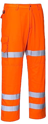 Portwest RT49 Hi-Vis Three Band Work Trouser Orange, Medium