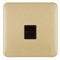 Schneider Electric Lisse Screwless Deco - Single Telephone Socket, Secondary, 240V GGBL7062BSB, Satin Brass with Black Insert