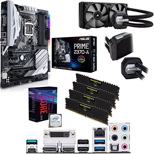 Intel Coffee Lake Core i7 8700k 5.0GHz Overclocked CPU, ASUS PRIME Z370-A Motherboard, 32GB 3200MHz Corsair DDR4 RAM & Corsair Hydro Series H100i v2 Extreme Performance Liquid Cooler Pre-Built Bundle