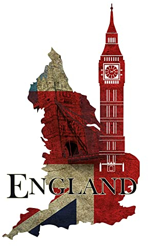 Wandtattoo England London Flagge, Wandsticker, Wandaufkleber Wohnzimmer Schlafzimmer, 3d Sticker, Fototapete selbstklebend XXL, Klebefolie, 68x40cm