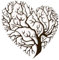 L'Héritier Du Temps Arbre de Vie Décoratif à Fixer Applique Murale Fronton Motif Nature en Forme de Coeur en Métal Patiné Marron 0,5x60x61cm