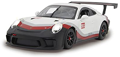 JAMARA 405153 - Porsche 911 GT3 Cup 1:14 2,4GHz - offiziell lizenziert,ca 1 Std fahren, 11 Km/h, perfekt nachgebildete Details, detaillierter Innenraum, hochwertige Verarbeitung, LED Licht, weiß