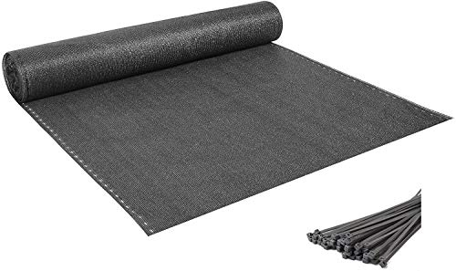 Laneetal Zaunblende Sichtschutz Windschutz Staubschutz Schattierwert mit Kabelbinder, Sonnenschutz für Garten Balkon Sportplatz Gelände, Schattiergewebe 150 g/m², Anthrazit, 1,8x10m