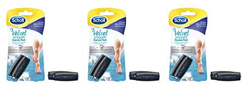 SCHOLL Lot de 3 Velvets Smooth Kit de 2 Rouleaux de Remplacement Grain Extra Exfoliant