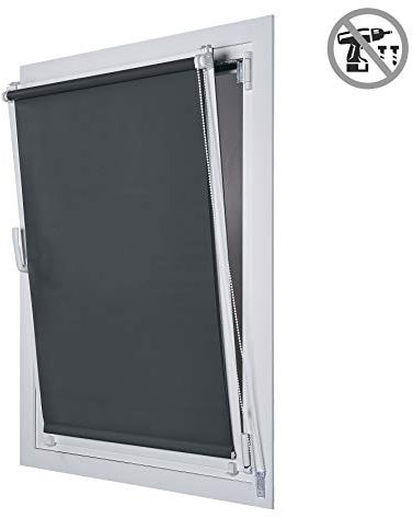 Estores enrollables sin taladrar opacos Privacidad Fácil instalación Stores Ventanas sin taladrar de Diferentes Modelos y Medidas Persianas y Cortinas STORESDECO Estor Opaco Gris 60x180 cm